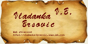 Vladanka Bršović vizit kartica